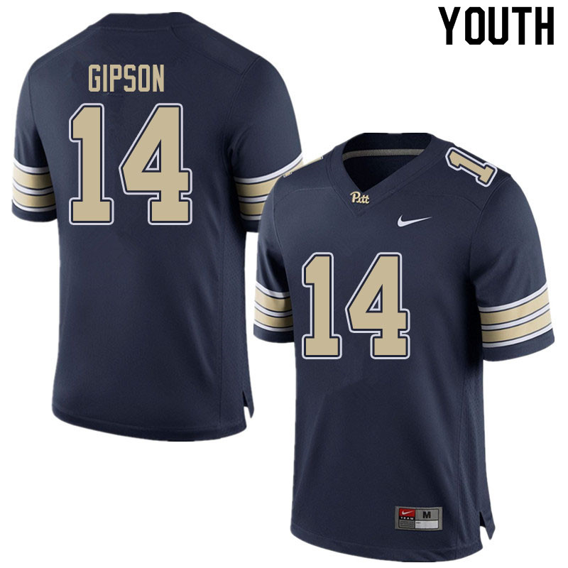 Youth #14 Will Gipson Pitt Panthers College Football Jerseys Sale-Home Navy